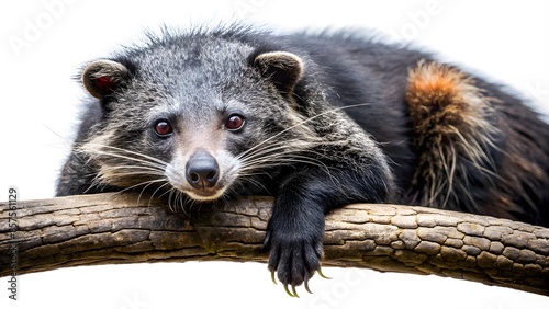 A Cute Binturong, Also Known As A Bearcat, Resting On A Branch photo