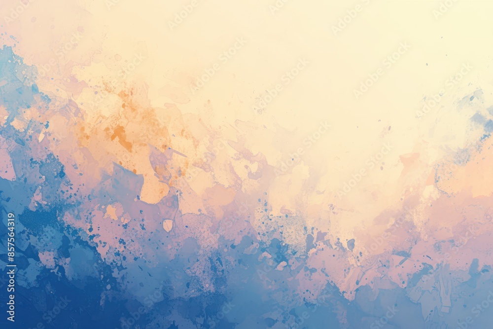 Abstract Watercolor Background with Blue, Pink, and Yellow Tones