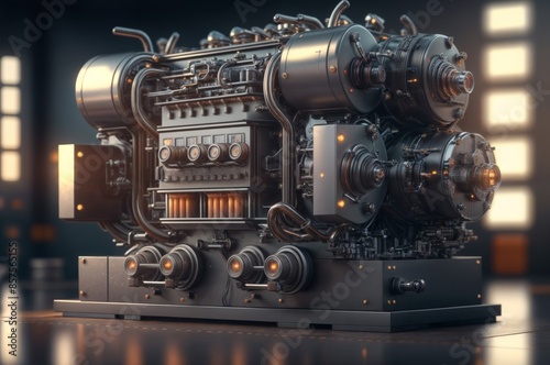 Industrial machine with intricate mechanical parts © LAYHONG