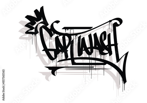 CAR WASH word graffiti tag style