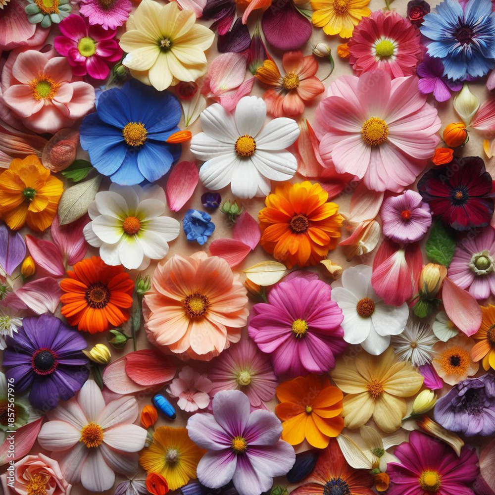 Fototapeta premium a collection of petals from various kinds of colorful flowers
