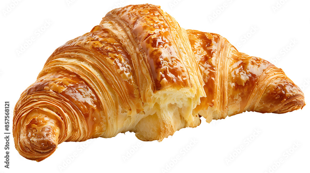 Fresh croissant isolated on the white background