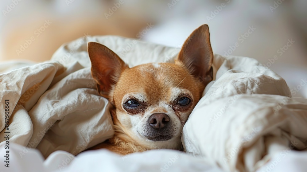 A Chihuahua Wrapped in a Blanket A Chihuahua Wrapped in a Blanket
