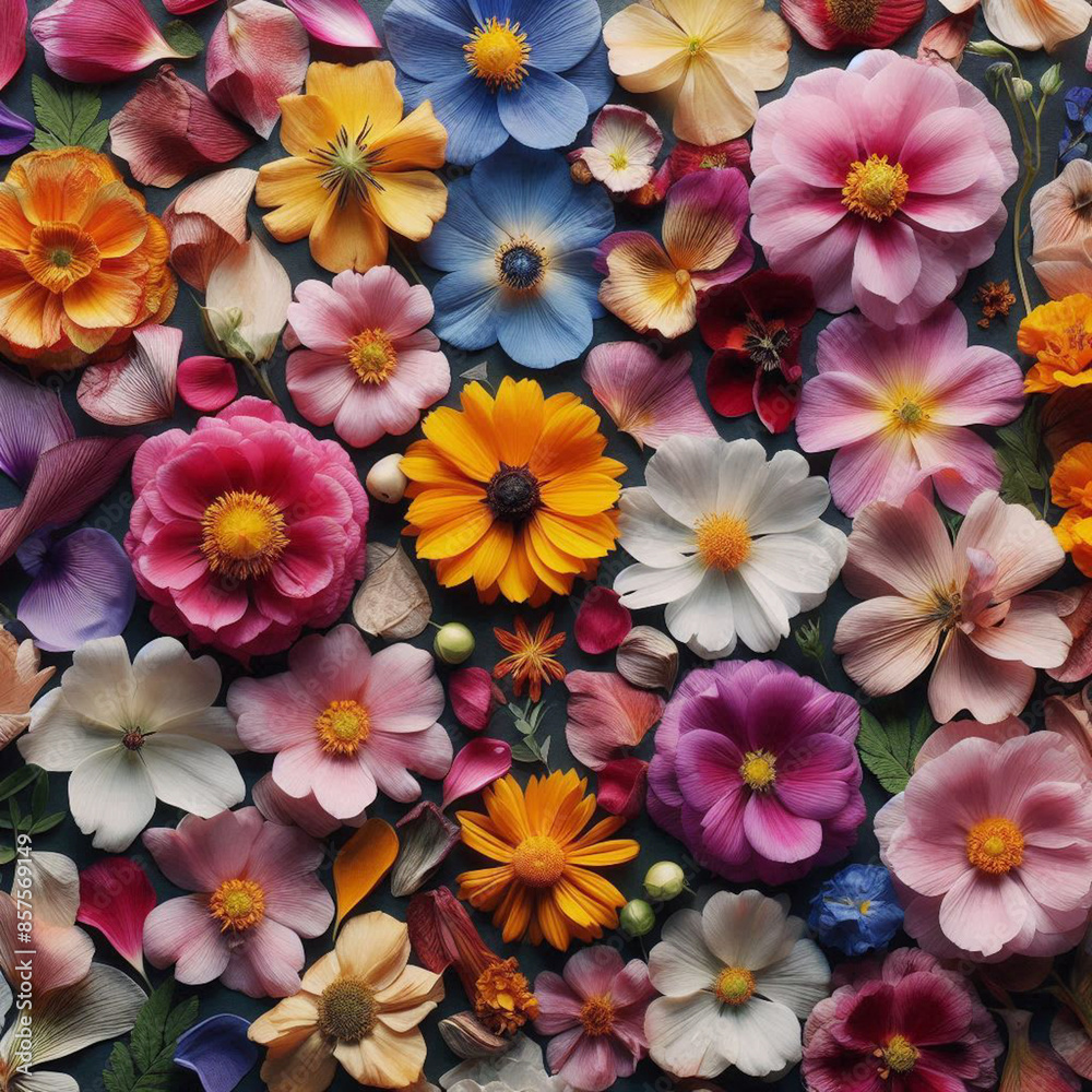 a collection of petals from various kinds of colorful flowers a collection of petals from various kinds of colorful flowers