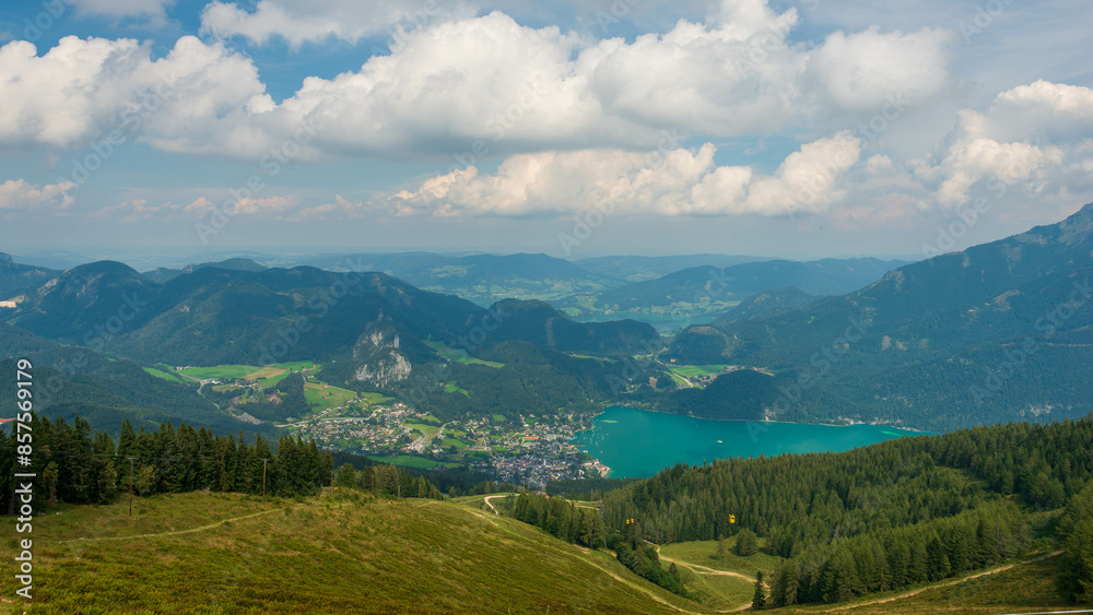 Aerial View of an Austrian Lake and Valley Aerial View of an Austrian Lake and Valley