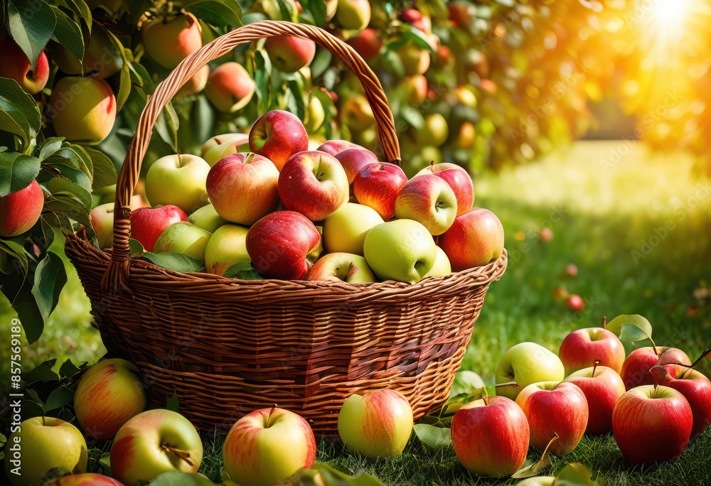 basket freshly picked ripe fruits woven container, apples, harvest, agriculture, organic, healthy, natural, delicious, juicy, red, green, farm, orchard basket freshly picked ripe fruits woven container, apples, harvest, agriculture, organic, healthy, natural, delicious, juicy, red, green, farm, orchard