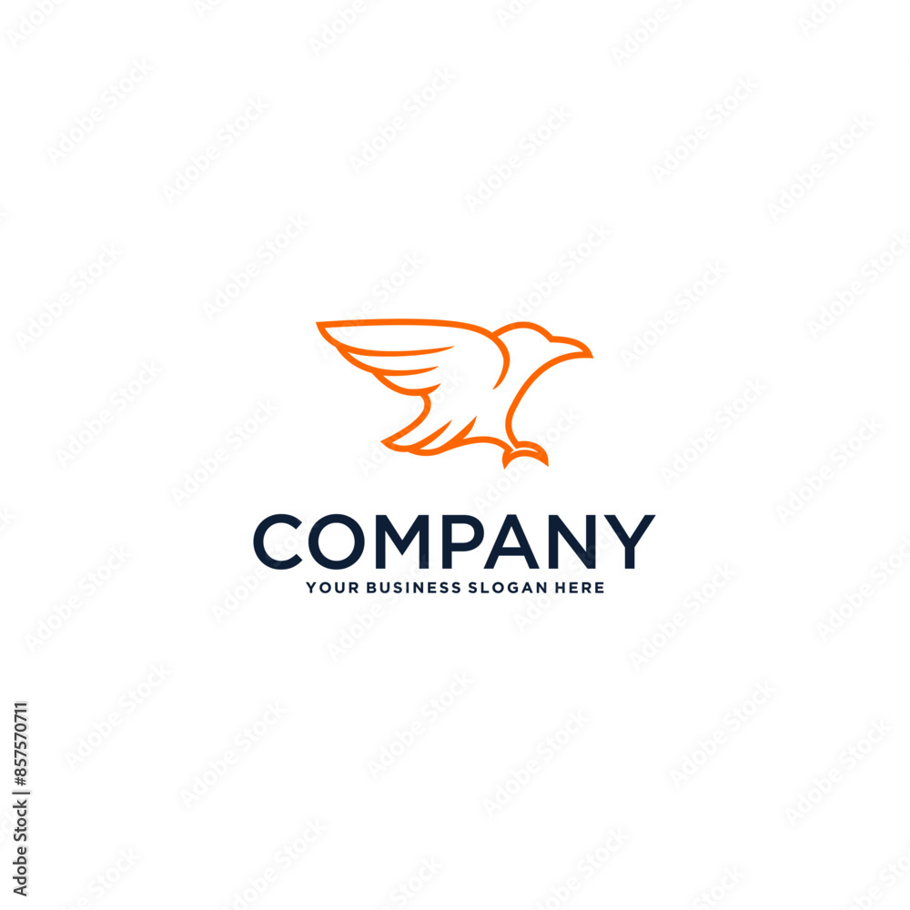 Obraz premium Eagle logo design with line art