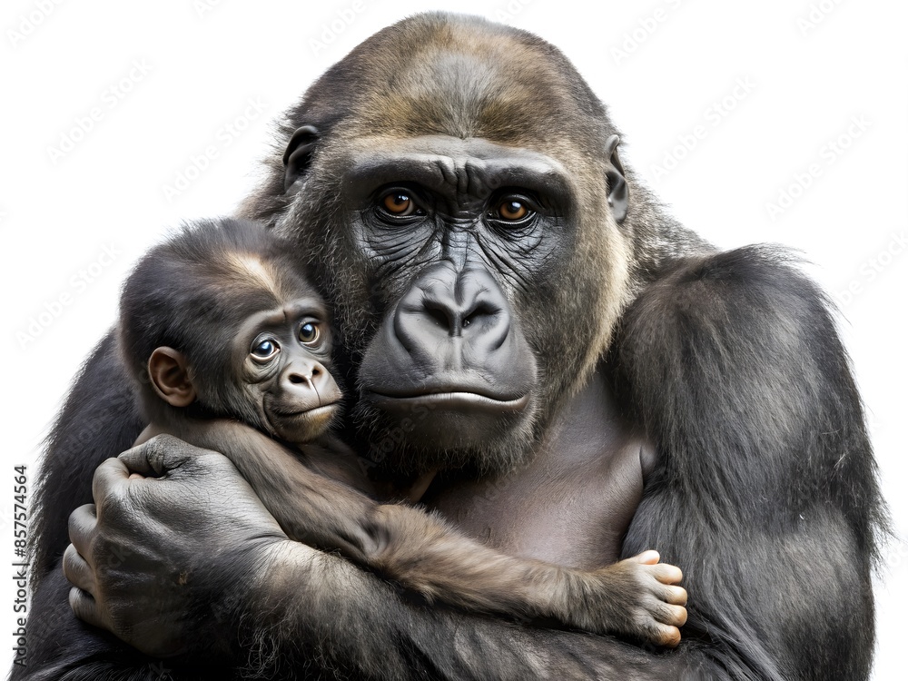A Touching Moment Between A Mother Gorilla And Her Infant A Touching Moment Between A Mother Gorilla And Her Infant