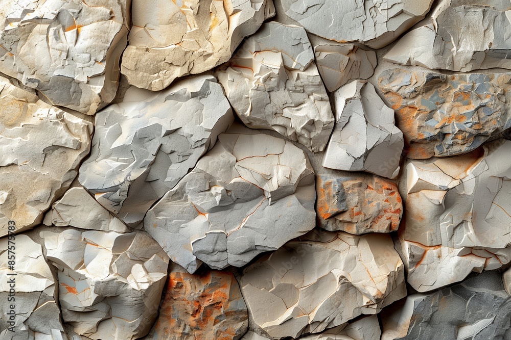 Close Up of Rough, Grey and Beige Stone Wall Close Up of Rough, Grey and Beige Stone Wall