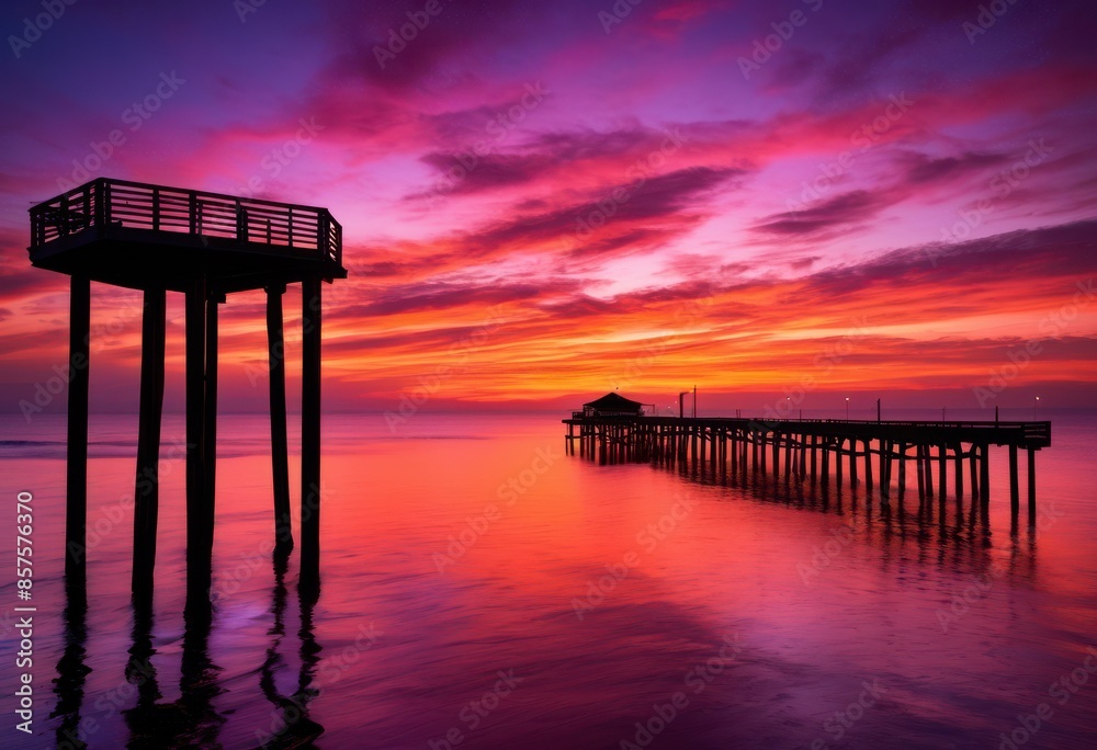 spectacular sunset view ocean pier calm waters colorful sky evening, horizon, dusk, tranquil, seascape, reflection, beautiful, peaceful, scenic, coastline spectacular sunset view ocean pier calm waters colorful sky evening, horizon, dusk, tranquil, seascape, reflection, beautiful, peaceful, scenic, coastline
