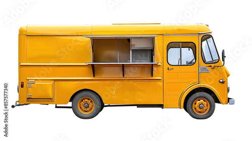 Food truck on transparent background