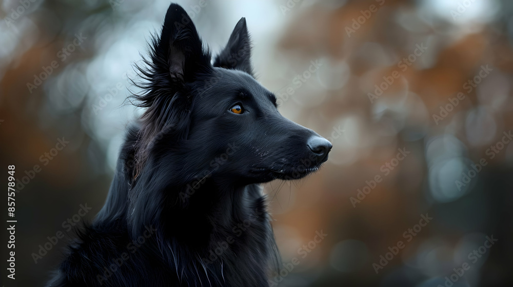 A Belgian Sheepdog with a shiny black coat A Belgian Sheepdog with a shiny black coat