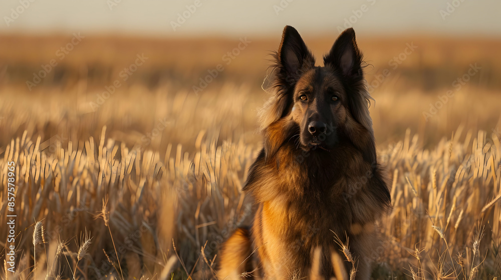 A Belgian Tervuren in a field