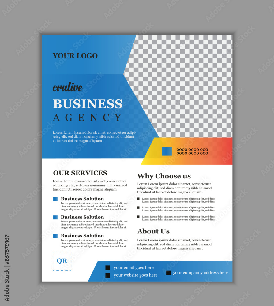 Corporate business flyer template design set with blue, orange, red and yellow color. marketing, business proposal, promotion, advertise, publication, ... Corporate business flyer template design set with blue, orange, red and yellow color. marketing, business proposal, promotion, advertise, publication, ...