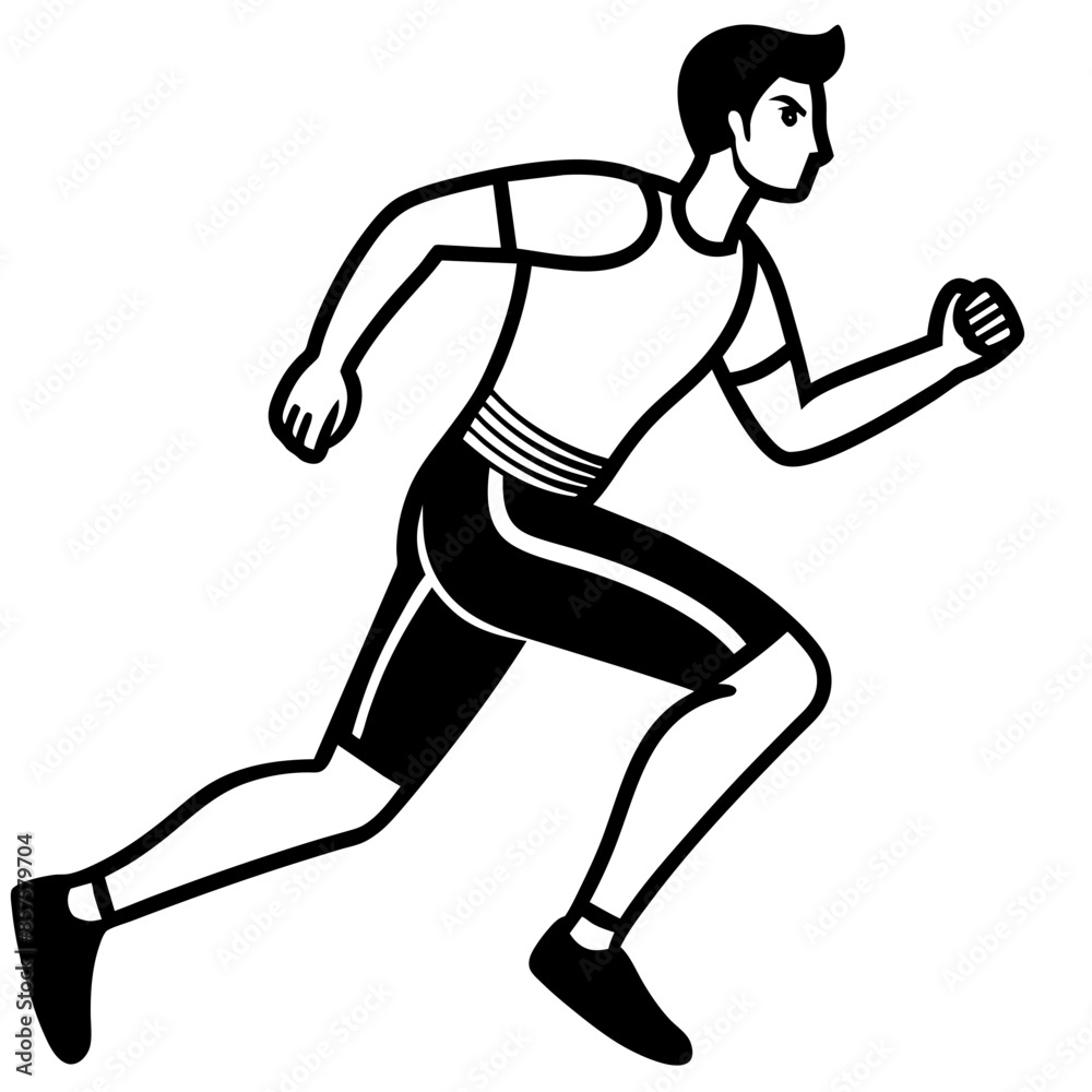 man is running line art, generative AI man is running line art, generative AI