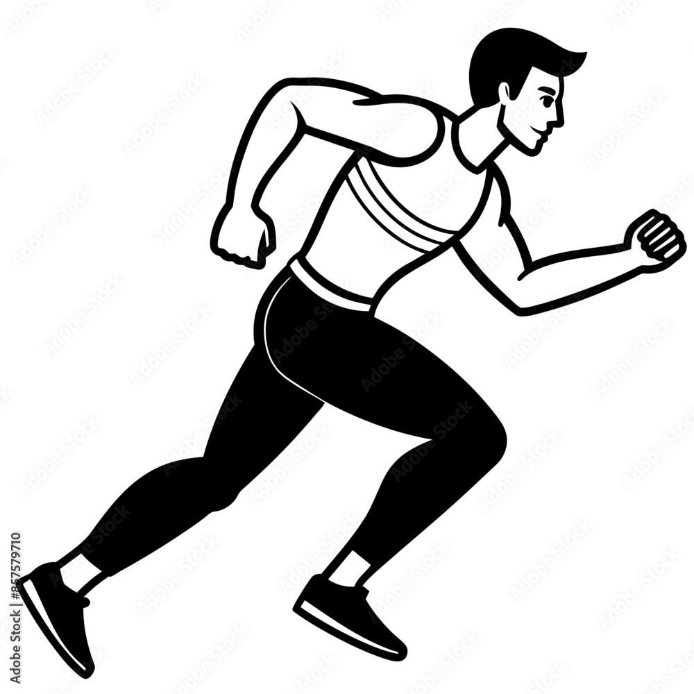 man is running line art, generative AI man is running line art, generative AI