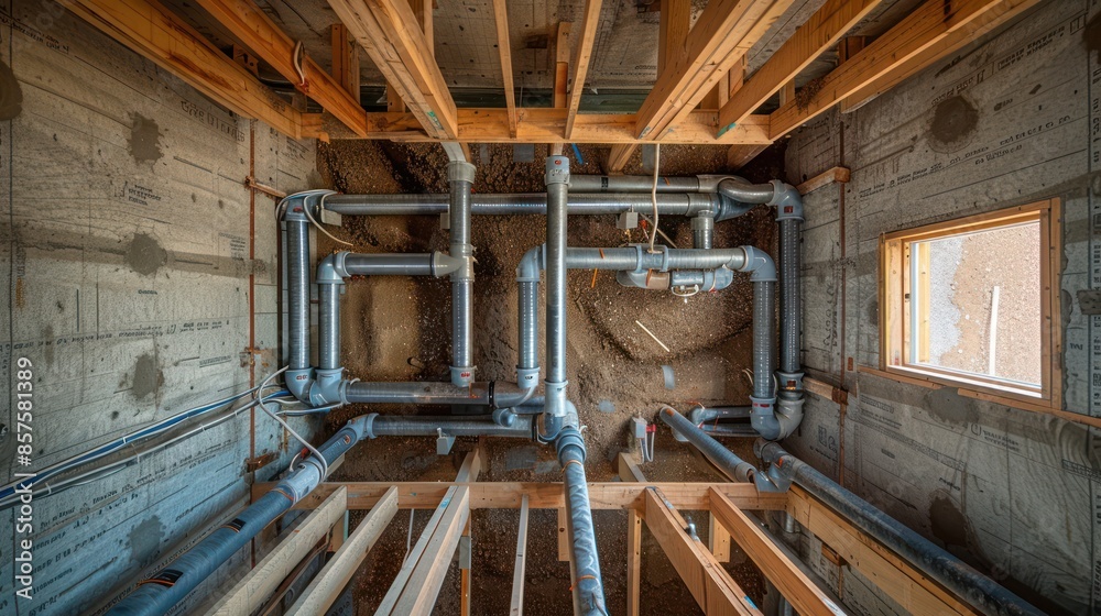Construction of pipe network installation and sanitation in house construction Construction of pipe network installation and sanitation in house construction