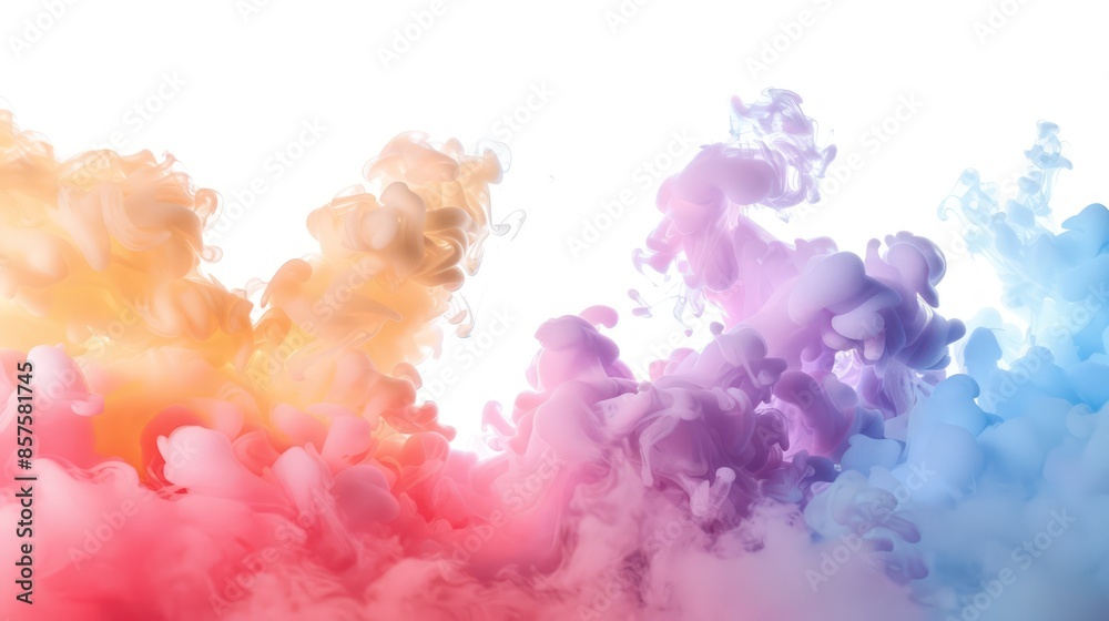 Fototapeta premium colored smoke isolated on white background