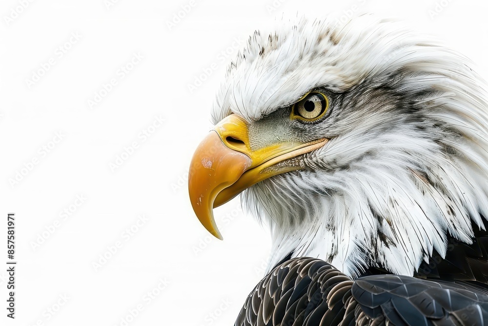 realistic portrait of majestic bald eagle head against white background aigenerated digital art realistic portrait of majestic bald eagle head against white background aigenerated digital art
