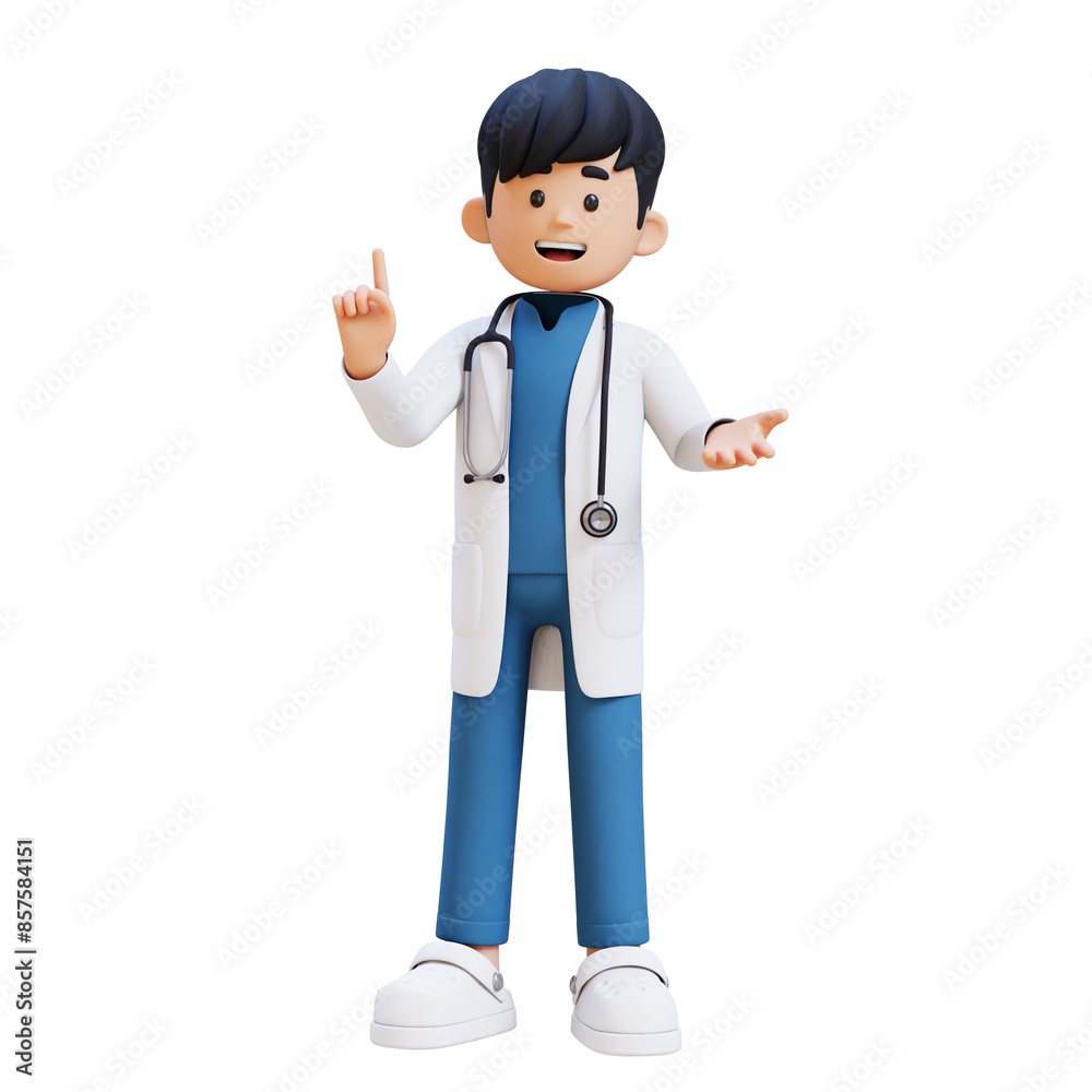 3D Doctor Character Explaining Pose. Suitable for Medical content 3D Doctor Character Explaining Pose. Suitable for Medical content