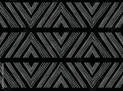 Geometric ethnic pattern seamless . Design for background ,curtain, carpet, wallpaper, clothing, wrapping, Batik, vector illustration.