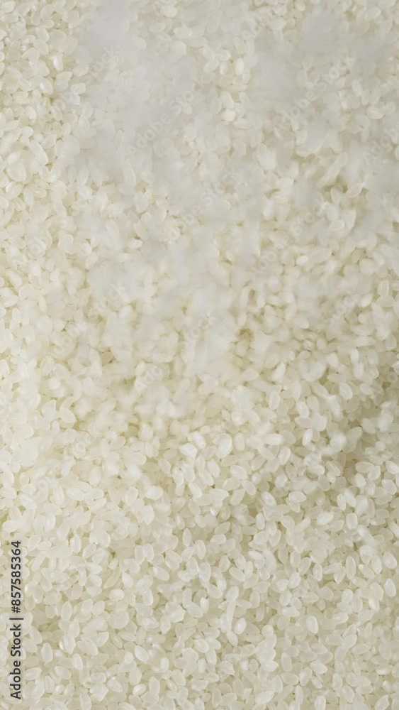 Raw grain of rice before cooking. Rice Falling. Raw grain of rice before cooking. Rice Falling.