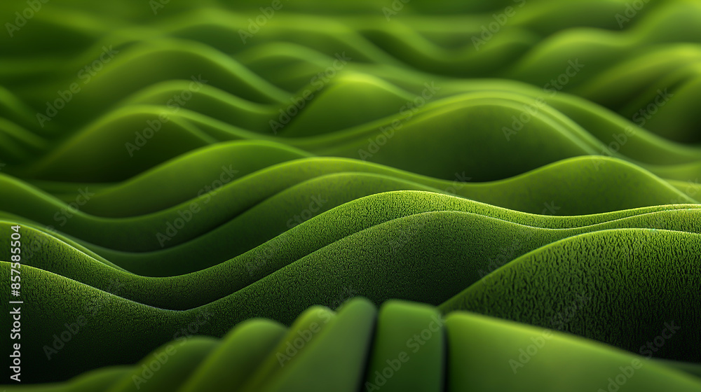 Abstract green background with wavy lines and curves, representing nature's organic shapes. The image is a high-resolution photograph capturing the beauty of natural landcape Abstract green background with wavy lines and curves, representing nature's organic shapes. The image is a high-resolution photograph capturing the beauty of natural landcape