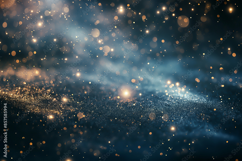 glitter texture for design of cover or banner. Shiny grain explosion in dark space. Shining powder glitter texture for design of cover or banner. Shiny grain explosion in dark space. Shining powder