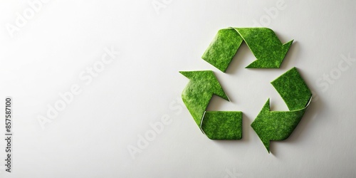 Eco-friendly poster with recycling symbol on white background, recycle, eco, sustainable, environment, green