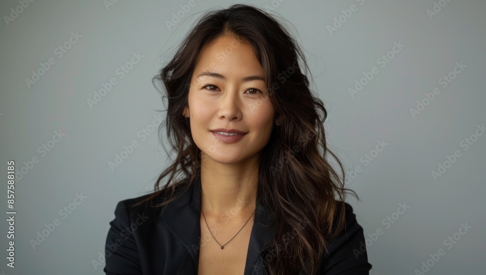 Commanding the spotlight, the 35-year-old entrepreneur captivates with her product display Commanding the spotlight, the 35-year-old entrepreneur captivates with her product display