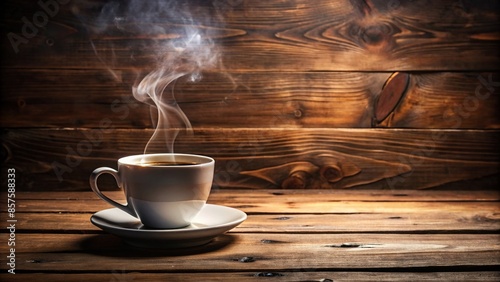 Steaming cup of coffee on a rustic wooden table, coffee, cup, beverage, drink, morning, caffeine, aroma, hot, espresso