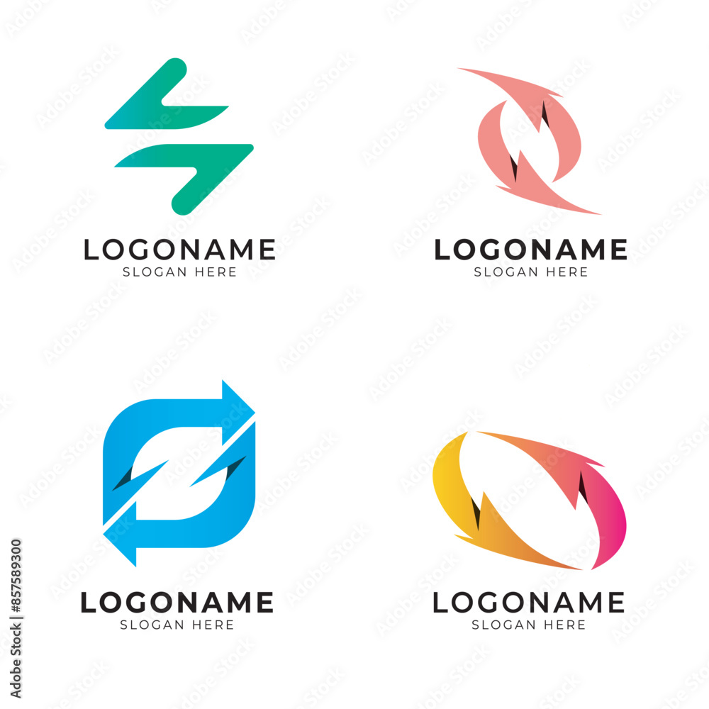 Fototapeta premium swap transfer logo icon set