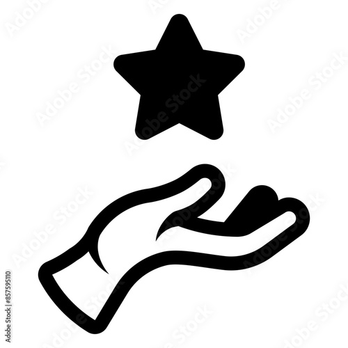 hand holding star icon