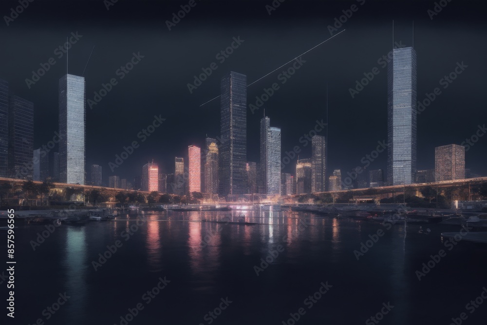 Obraz premium nocny widok na kraj 