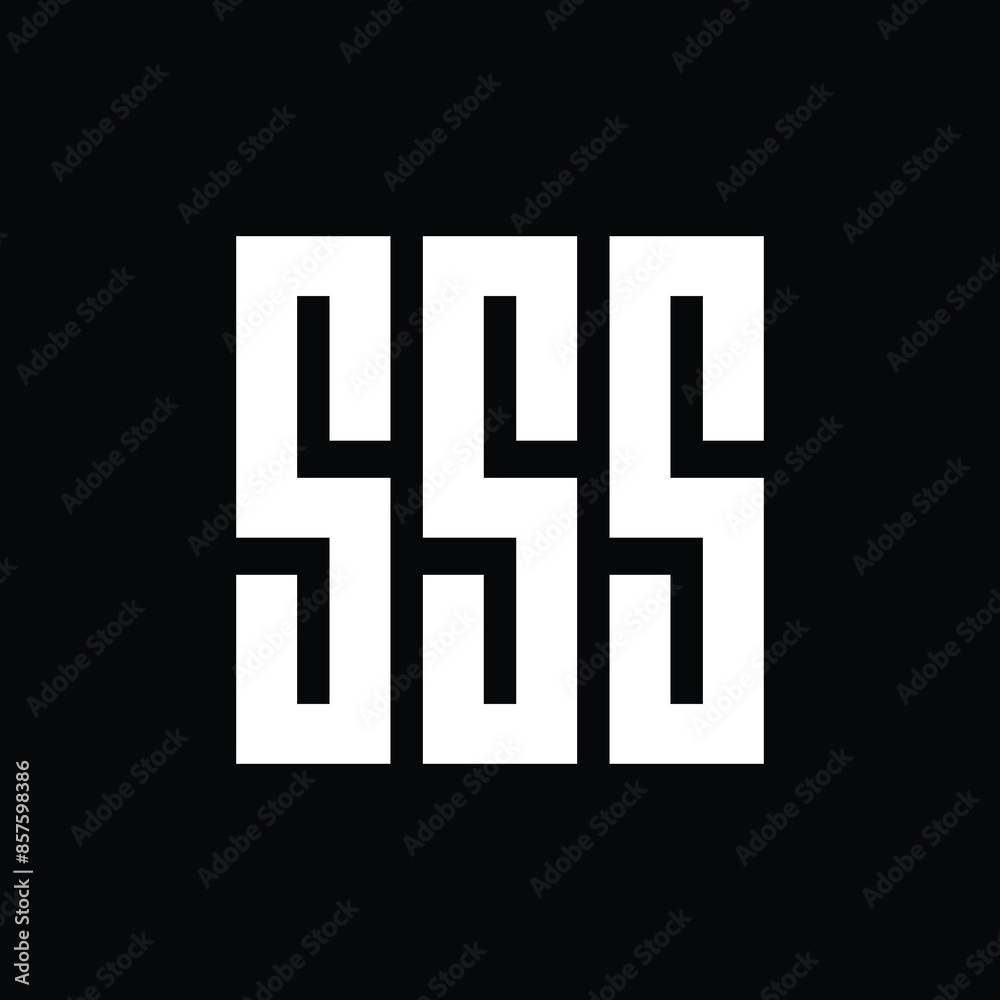 Initial letter SSS logo monogram, triple s typography logo, three s logomark Initial letter SSS logo monogram, triple s typography logo, three s logomark