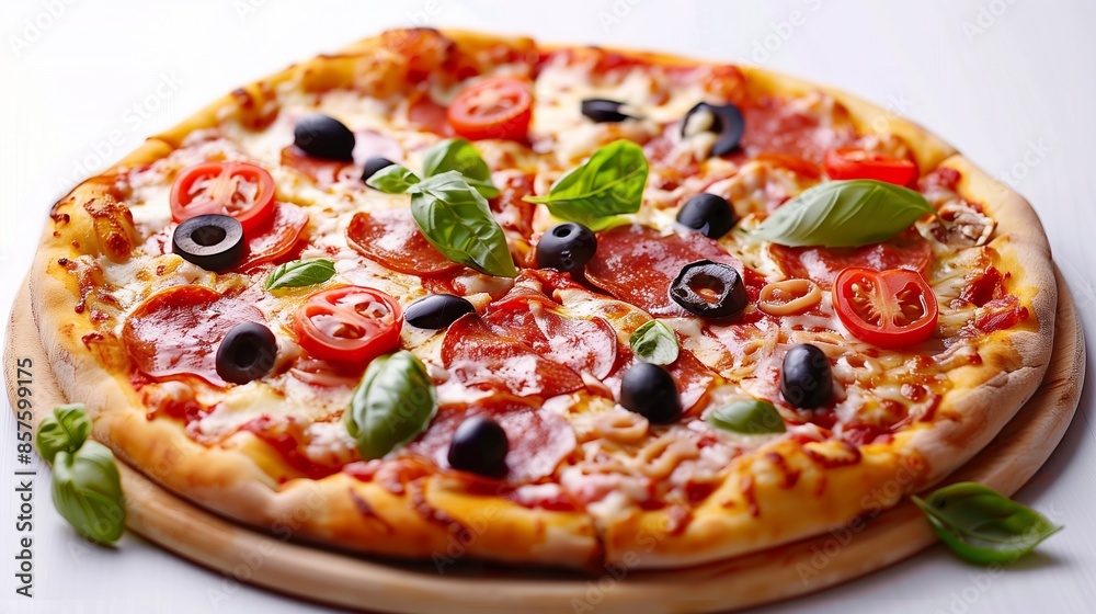 Simply Delicious: Pizza on a Clean White Background Simply Delicious: Pizza on a Clean White Background