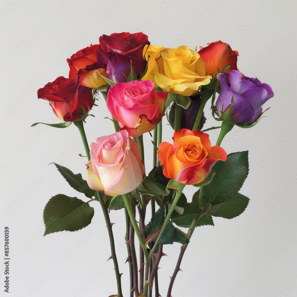 Bouquet of colorful flowers on white background Bouquet of colorful flowers on white background