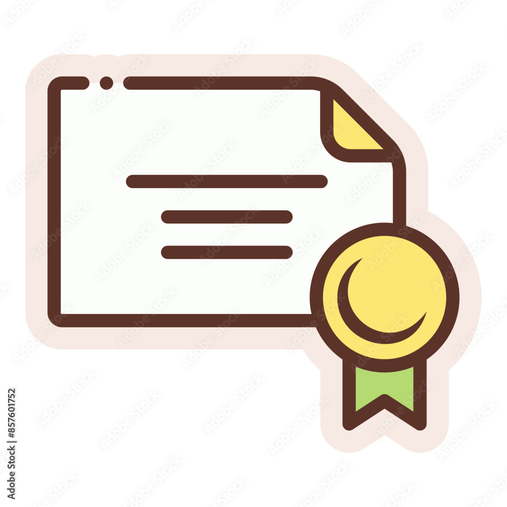 certificate with recognition badge sticker illustration