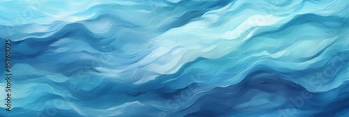 Abstract Ocean Waves in Shades of Blue Flowing Seamlessly © Gun