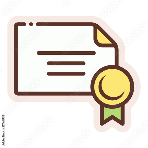 certificate with recognition badge sticker illustration