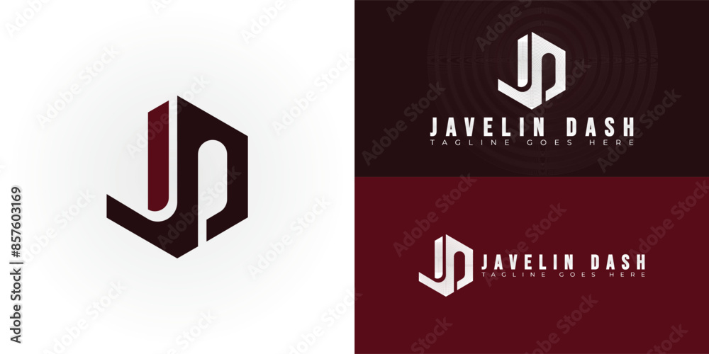 Abstract initial hexagon letters JD or DJ logo in deep red color isolated on multiple background colors. The logo is suitable for sports brand logo vector design illustration inspiration templates. Abstract initial hexagon letters JD or DJ logo in deep red color isolated on multiple background colors. The logo is suitable for sports brand logo vector design illustration inspiration templates.