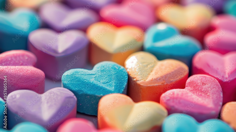 Close up of heart shaped candies Close up of heart shaped candies