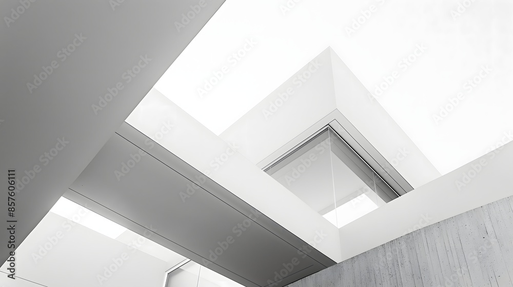 Fototapeta premium 2. Create a minimalist abstract architecture design featuring clean lines and modern shapes, ideal for generating a sleek and contemporary white background image.