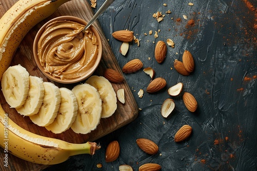 almond butter with banana slices