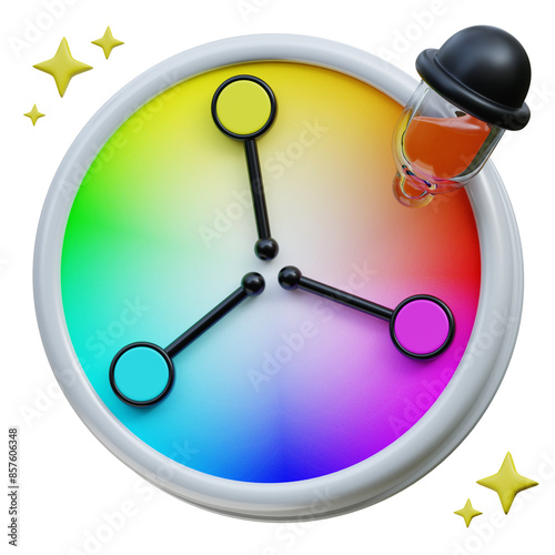 3D Icon of Color Picker Tools for Graphic Design. 3D Rendering. Color Method. photo