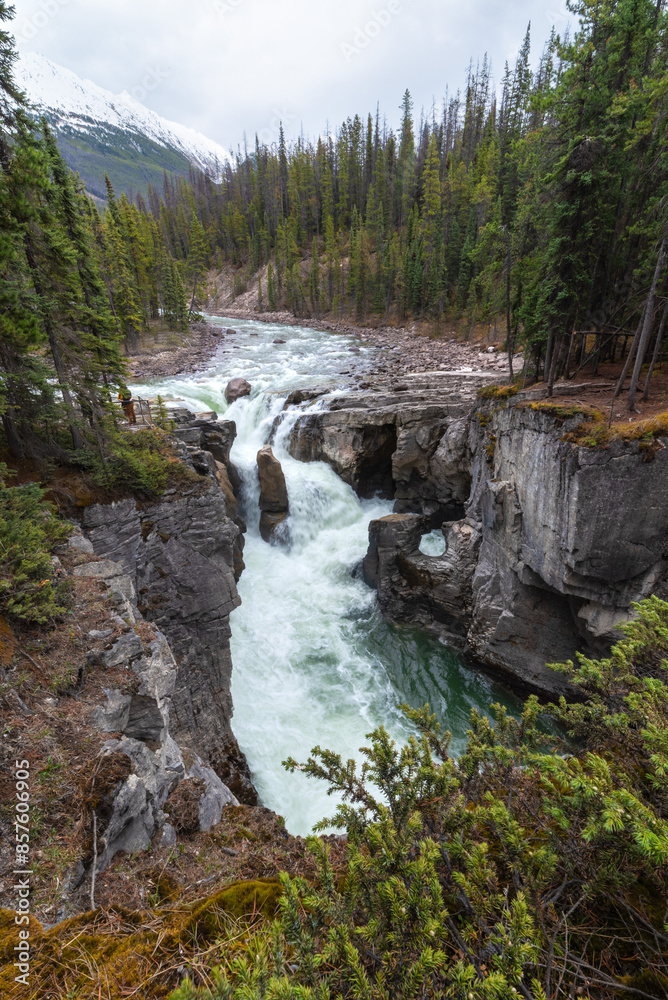 Beautiful River Flowing Around Island Becomes A Waterfall Beautiful River Flowing Around Island Becomes A Waterfall