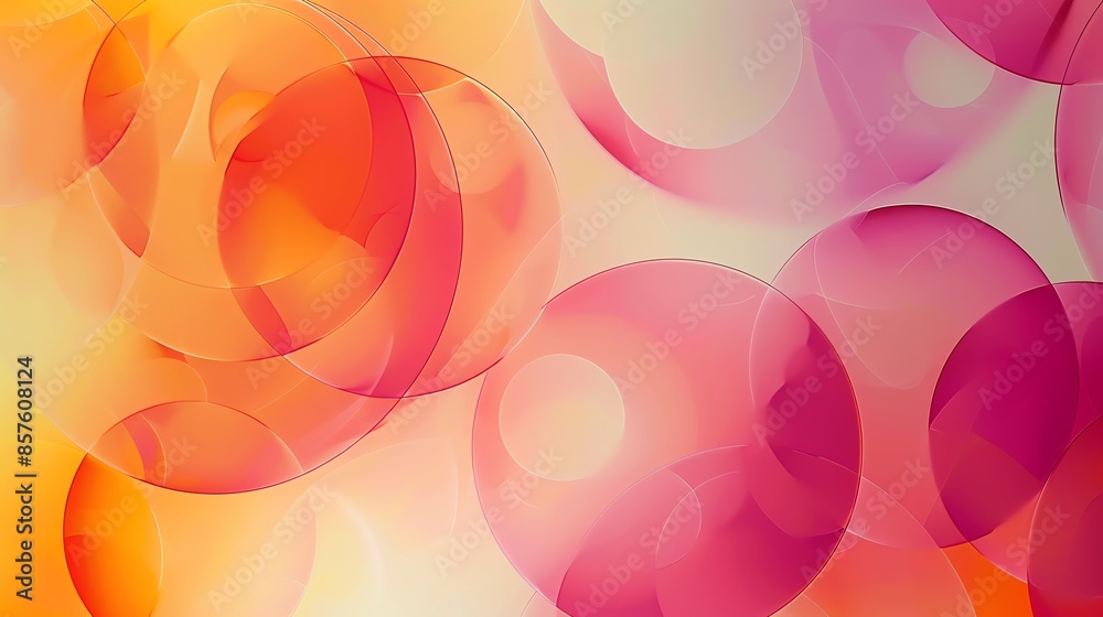 the abstract circles background in the style, red, orange, blur, 16:9, banner. landingpage, website