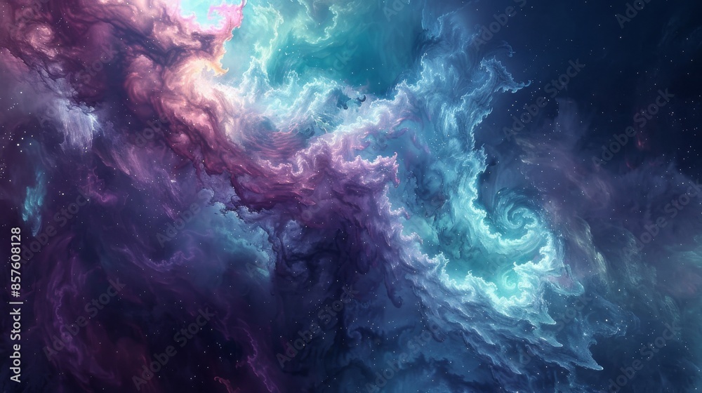 Abstract Nebula with Swirling Colors and Stars Abstract Nebula with Swirling Colors and Stars