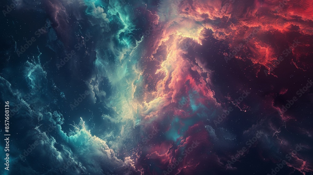 Cosmic Nebula with Vibrant Hues Cosmic Nebula with Vibrant Hues