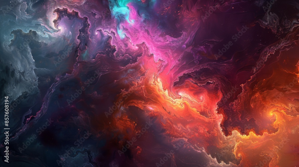 Abstract Cosmic Nebula with Swirling Colors Abstract Cosmic Nebula with Swirling Colors